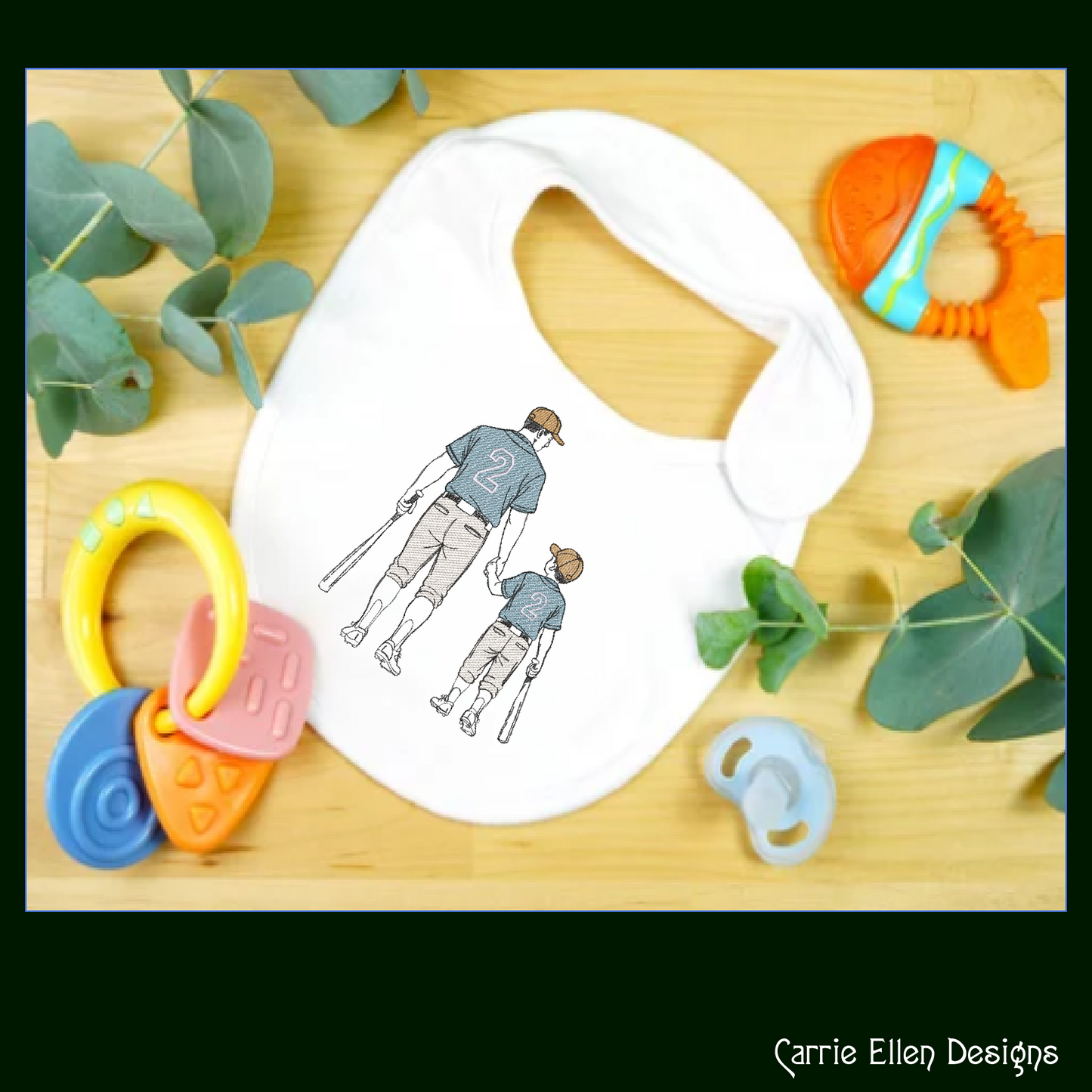 Heartwarming baseball machine embroidery design featuring a parent and child walking together with bats. Perfect for baseball families, coaches, team gifts, apparel, and sports keepsakes.

Machine embroidery design showing an adult and child baseball player walking hand in hand with matching uniforms and baseball bats.