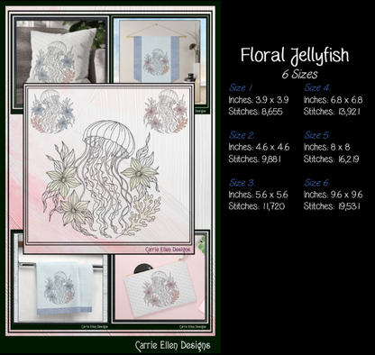 Floral Marine Animals Bundle machine embroidery designs featuring a seahorse, sea turtle, octopus, and jellyfish with botanical accents. Perfect for coastal décor, towels, quilts, apparel, and gifts.

Alt Text

Machine embroidery bundle featuring floral seahorse, sea turtle, octopus, and jellyfish outline designs with botanical accents.