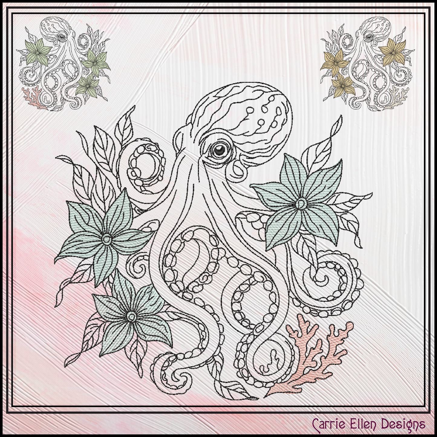 Floral Octopus machine embroidery design featuring botanical flowers, seaweed, and coral accents. Perfect for coastal décor, beach towels, apparel, quilts, tote bags, and ocean-themed gifts.

Machine embroidery design featuring a floral octopus surrounded by botanical flowers, seaweed, and coral.

Floral Octopus, Octopus Embroidery, Botanical Octopus, Coastal Embroidery, Marine Life Design, Ocean Animal Embroidery, Nautical Embroidery, Beach House Décor, Floral Ocean Art, Digital Embroidery File