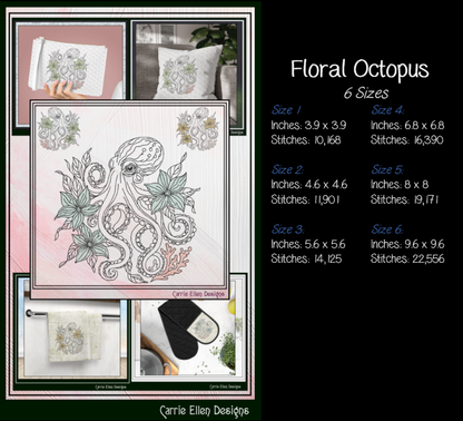 Floral Marine Animals Bundle machine embroidery designs featuring a seahorse, sea turtle, octopus, and jellyfish with botanical accents. Perfect for coastal décor, towels, quilts, apparel, and gifts.

Alt Text

Machine embroidery bundle featuring floral seahorse, sea turtle, octopus, and jellyfish outline designs with botanical accents.