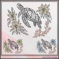 Floral Sea Turtle machine embroidery design featuring elegant botanical flowers and coral accents. Perfect for coastal décor, beach towels, apparel, quilts, tote bags, and handmade gifts.

Machine embroidery design of a floral sea turtle surrounded by botanical flowers and coral in an elegant outline style.
