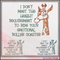 I Don't Meet the Height Requirement to Ride Your Emotional Roller Coaster Machine Embroidery Design | Snarky Adult Humor Digital Download, 6 Sizes (4235)