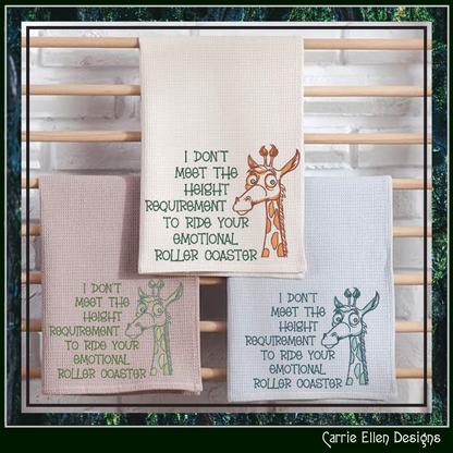 I Don't Meet the Height Requirement to Ride Your Emotional Roller Coaster Machine Embroidery Design | Snarky Adult Humor Digital Download, 6 Sizes (4235)