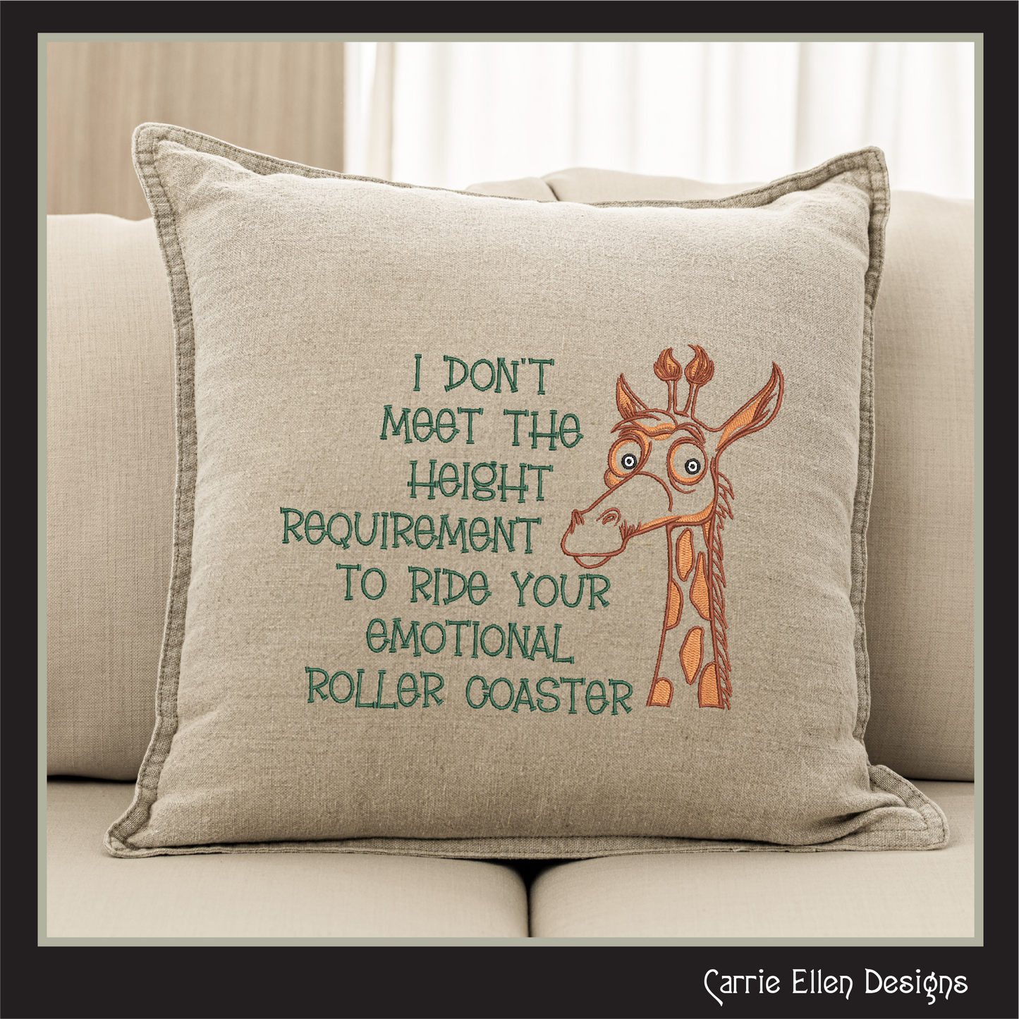 I Don't Meet the Height Requirement to Ride Your Emotional Roller Coaster Machine Embroidery Design | Snarky Adult Humor Digital Download, 6 Sizes (4235)