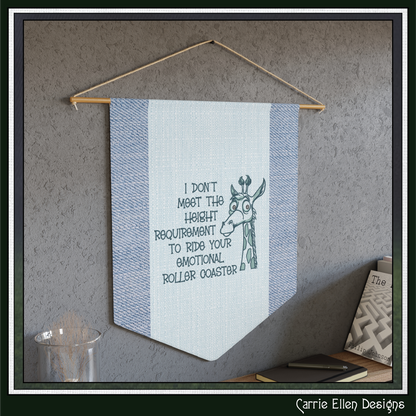 I Don't Meet the Height Requirement to Ride Your Emotional Roller Coaster Machine Embroidery Design | Snarky Adult Humor Digital Download, 6 Sizes (4235)