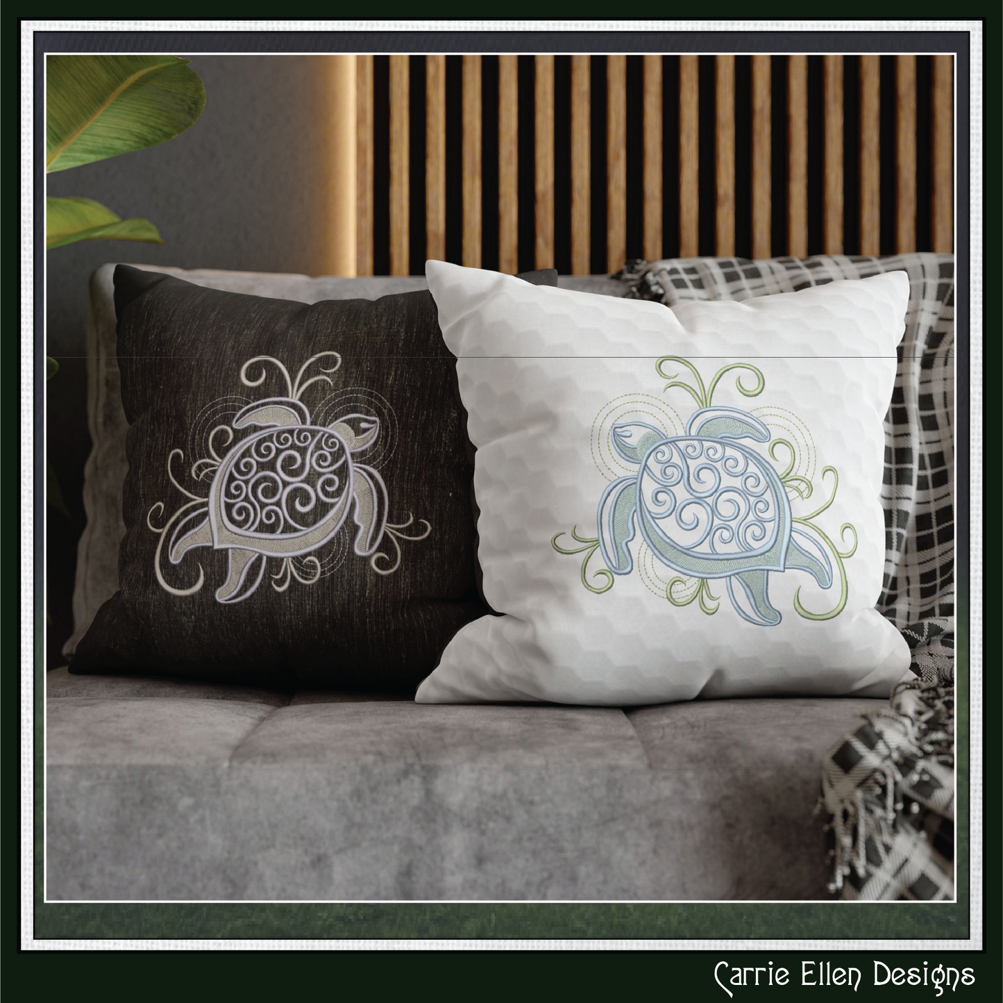 Elegant Sea Turtle machine embroidery design featuring decorative swirl details and coastal styling. Perfect for beach décor, apparel, quilts, tote bags, and nautical embroidery projects.

Machine embroidery design featuring an elegant sea turtle with decorative swirl shell details and flowing coastal accents.
