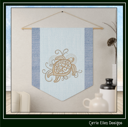 Elegant Sea Turtle machine embroidery design featuring decorative swirl details and coastal styling. Perfect for beach décor, apparel, quilts, tote bags, and nautical embroidery projects.

Machine embroidery design featuring an elegant sea turtle with decorative swirl shell details and flowing coastal accents.