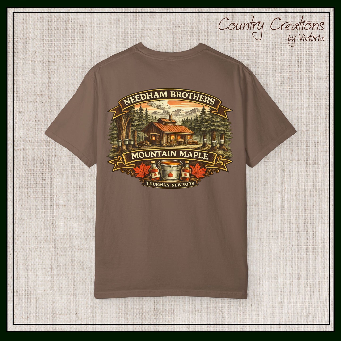 Needham Brothers Mountain Maple Short Sleeve T-Shirt, Comfort Colors Pigment Dyed Tee(3891)