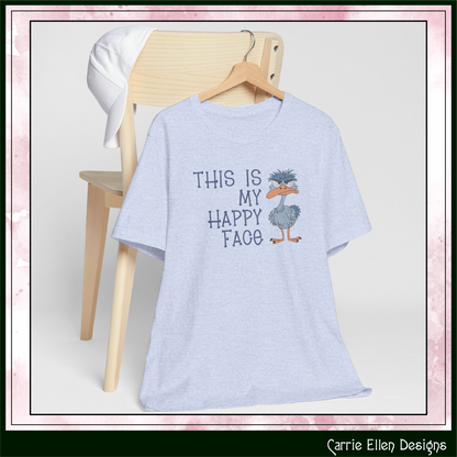 This Is My Happy Face Machine Embroidery Design | Funny Grumpy Bird Stitch File | Sarcastic Adult Humor, 6 Sizes (4248)