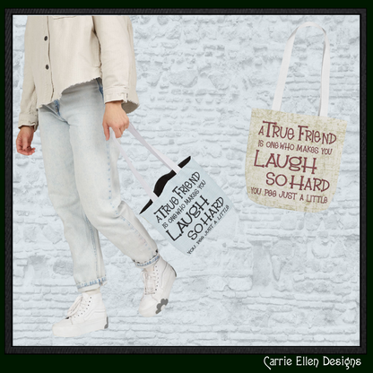 A True Friend Laugh So Hard Funny Friendship Machine Embroidery Design, 6 Sizes (4263)