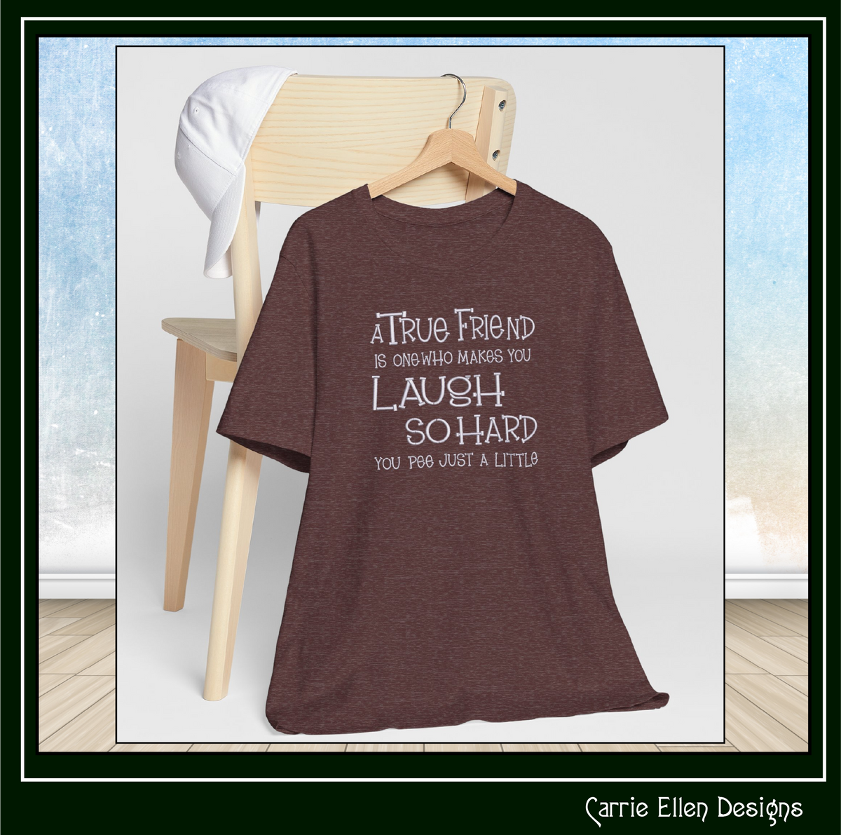 A True Friend Laugh So Hard Funny Friendship Machine Embroidery Design, 6 Sizes (4263)