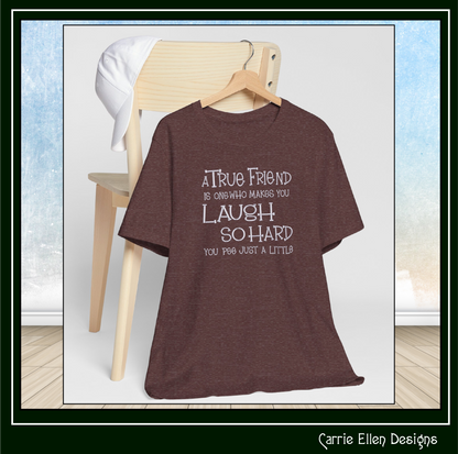 A True Friend Laugh So Hard Funny Friendship Machine Embroidery Design, 6 Sizes (4263)