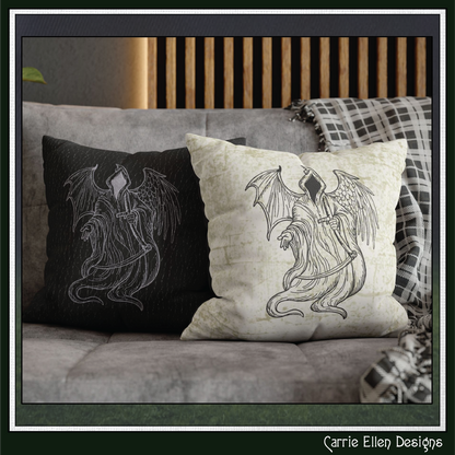 Grim Reaper with Angel & Demon Wings Machine Embroidery Design, 6 Sizes (4268)