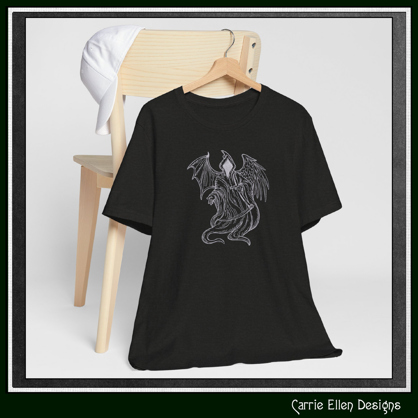 Grim Reaper with Angel & Demon Wings Machine Embroidery Design, 6 Sizes (4268)