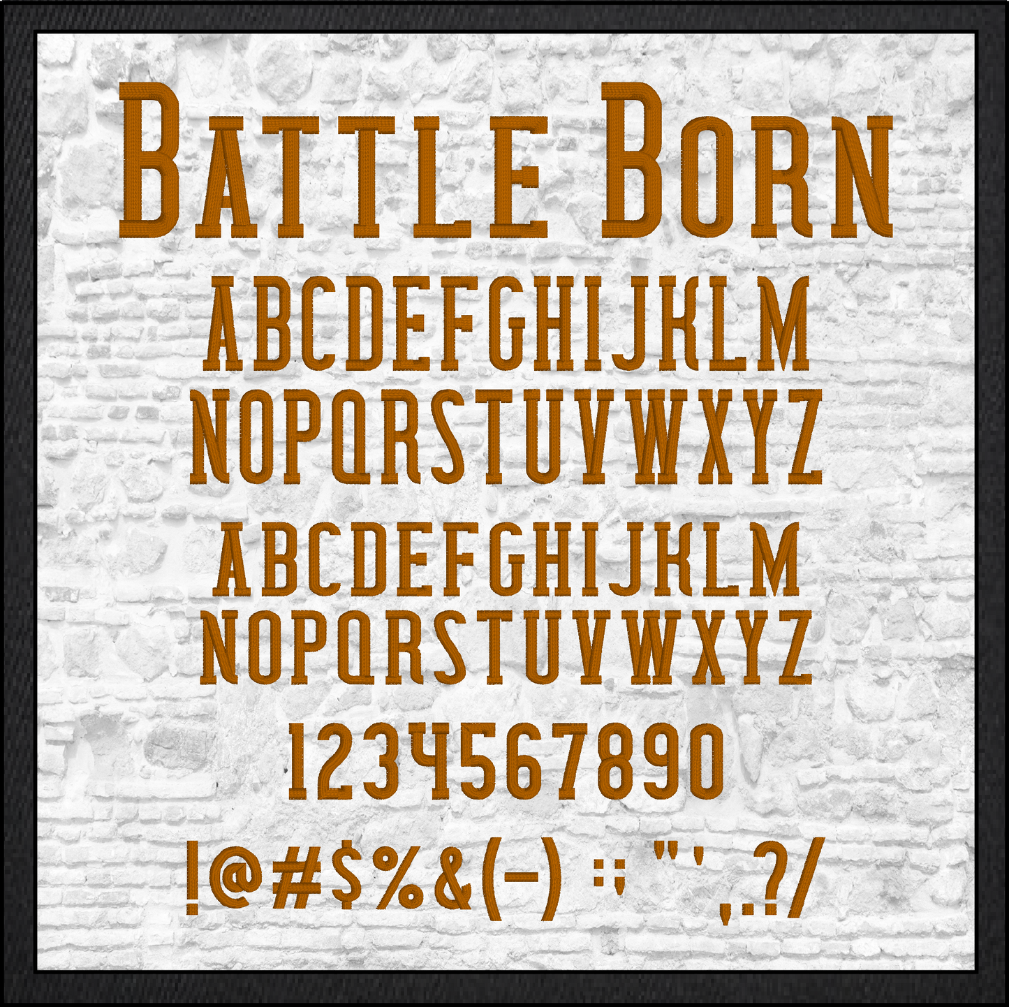 Battle Born Bold Block BX Font – Native Embrilliance Machine Embroidery Alphabet (4303)