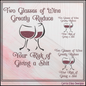 Funny Two Glasses Of Wine Reduce Risk Machine Embroidery Design File - Sarcastic Wine Quote Pattern, 6 Sizes (4314)