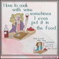 I Love To Cook With Wine Machine Embroidery Design, Funny Wine Quote, 6 Sizes (4356)