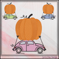 Vintage Bug Car with Giant Pumpkin Machine Embroidery Design, 6 Sizes (4371)
