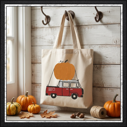 Vintage Fall Vehicles Pumpkin Machine Embroidery Design Set - Retro Beetle, Camper Van, & Pickup Truck Patterns, 3 Designs, 6 Sizes Each (4378)