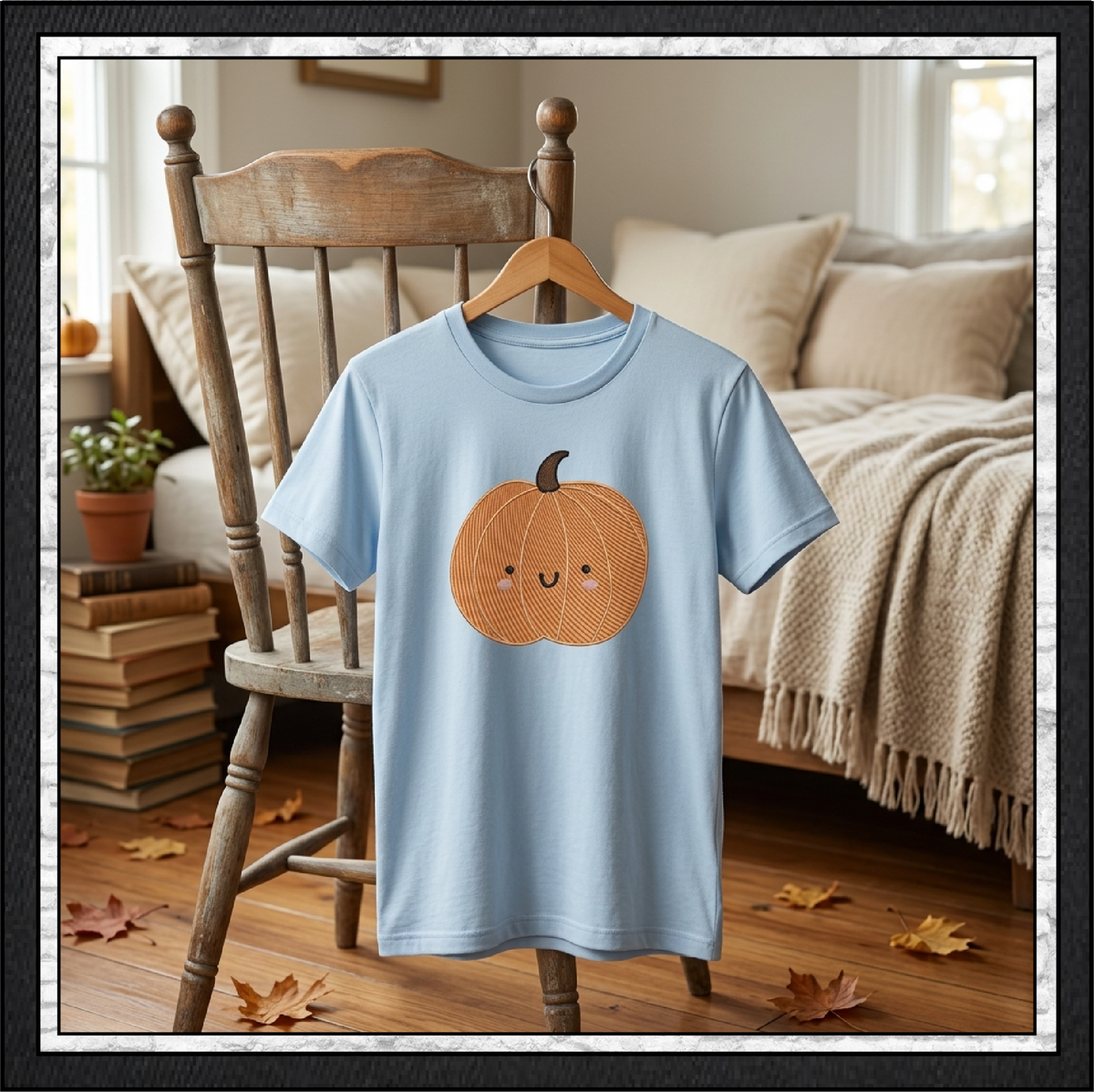 Happy Gourd & Cute Pumpkin Machine Embroidery Design Set - Kawaii Fall Autumn Pattern Bundle, 4 Designs, 6 Sizes Each (4379)
