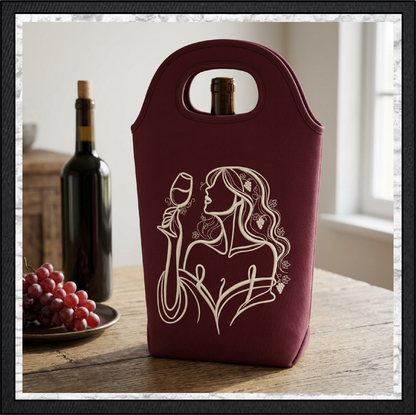 Vineyard Muse Machine Embroidery Design | Wine Tasting Woman Line Art, 6 Sizes (4384)