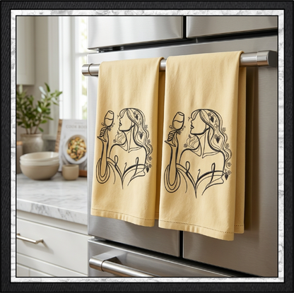 Vineyard Muse Machine Embroidery Design | Wine Tasting Woman Line Art, 6 Sizes (4384)