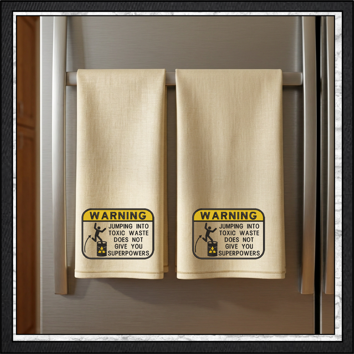 Warning Jumping Into Toxic Waste Does Not Give You Superpowers Funny Machine Embroidery Design, 6 Sizes (4388)