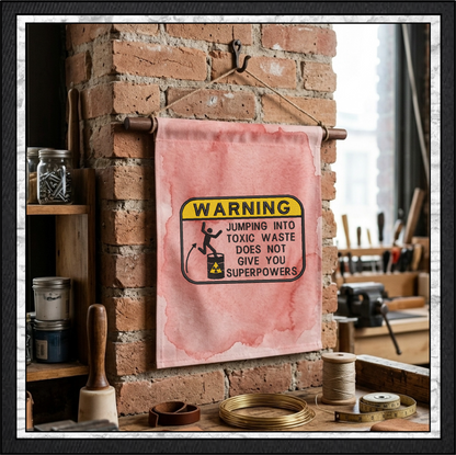 Warning Jumping Into Toxic Waste Does Not Give You Superpowers Funny Machine Embroidery Design, 6 Sizes (4388)