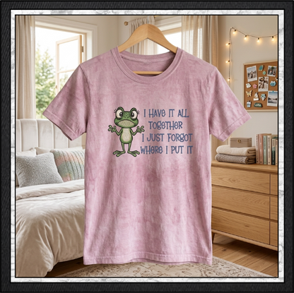 I Have It All Together I Just Forgot Where I Put It Frog Machine Embroidery Design, 6 Sizes (4392)