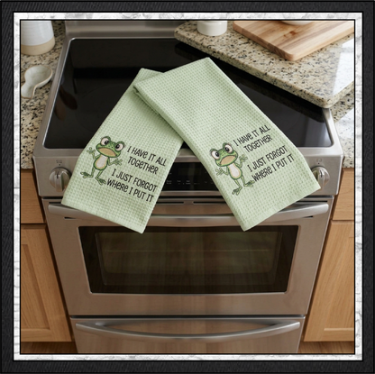 I Have It All Together I Just Forgot Where I Put It Frog Machine Embroidery Design, 6 Sizes (4392)