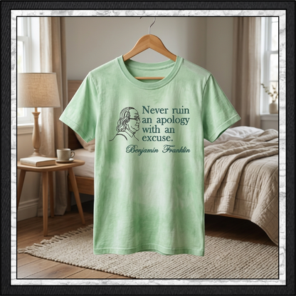 Benjamin Franklin Quote Machine Embroidery Design File - Never Ruin An Apology Historical Pattern, 6 Sizes (4394)