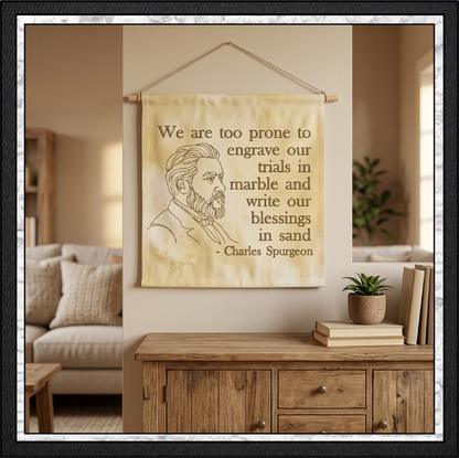 We Are Too Prone to Engrave Our Trials in Marble Charles Spurgeon Machine Embroidery Design, 6 Sizes (4395)