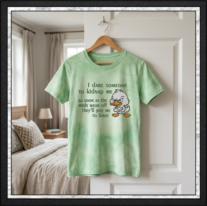 I Dare Someone to Kidnap Me Angry Duck Machine Embroidery Design, 6 Sizes (4396)