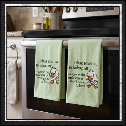 I Dare Someone to Kidnap Me Angry Duck Machine Embroidery Design, 6 Sizes (4396)