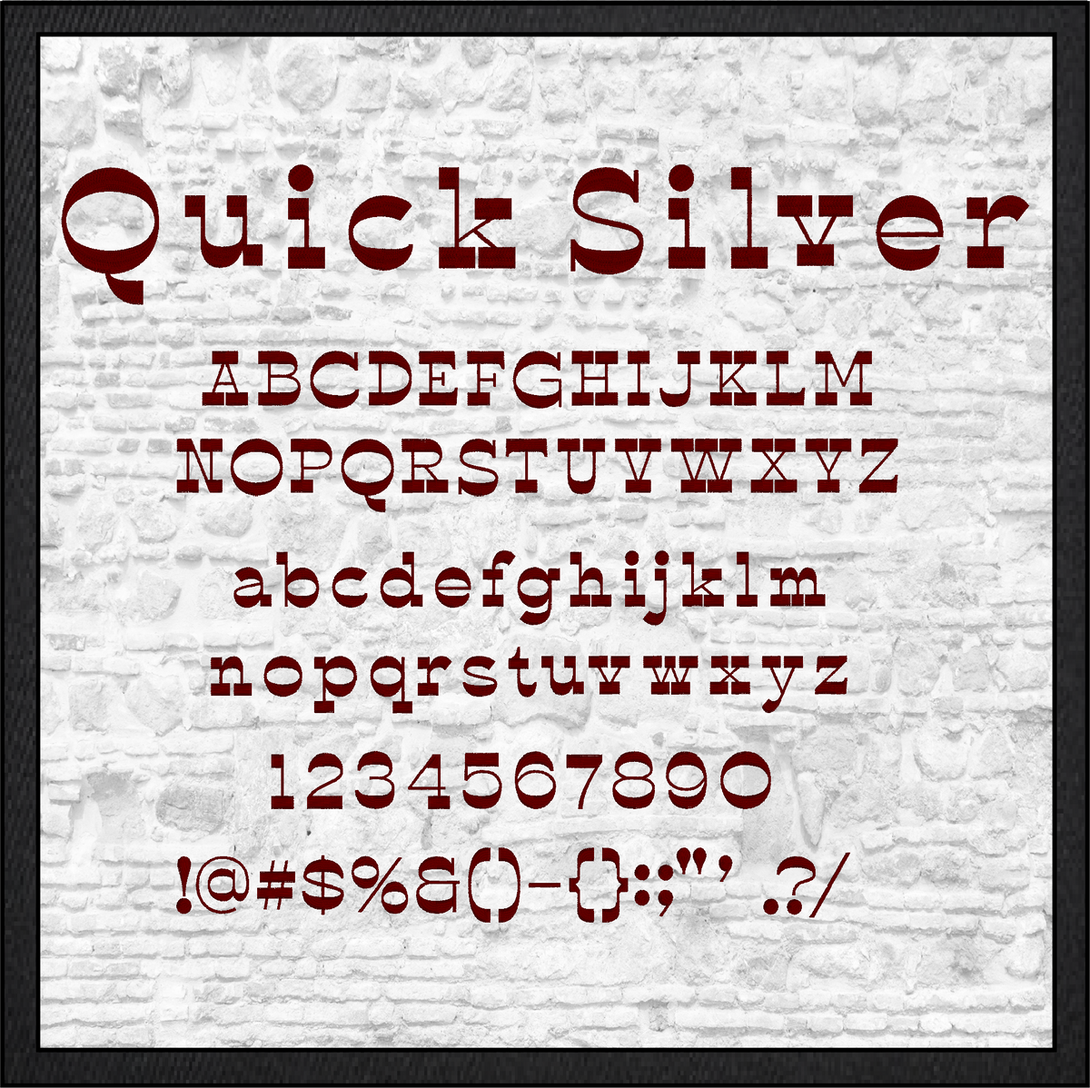 Quick Silver Western Block BX Embroidery Font | Native Embrilliance BX & Machine Formats (4404)