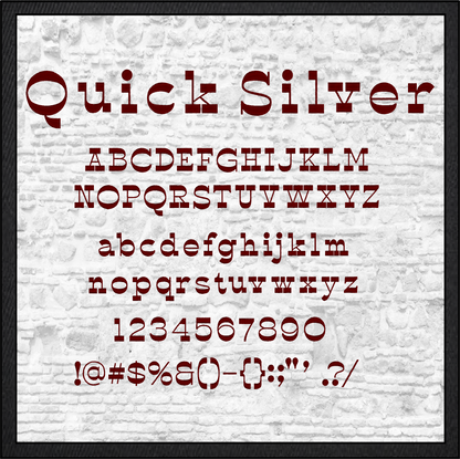 Quick Silver Western Block BX Embroidery Font | Native Embrilliance BX & Machine Formats (4404)