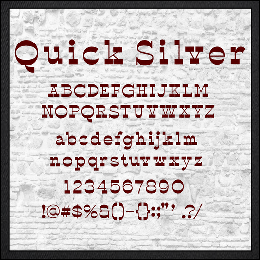 Quick Silver Western Block BX Embroidery Font | Native Embrilliance BX & Machine Formats (4404)