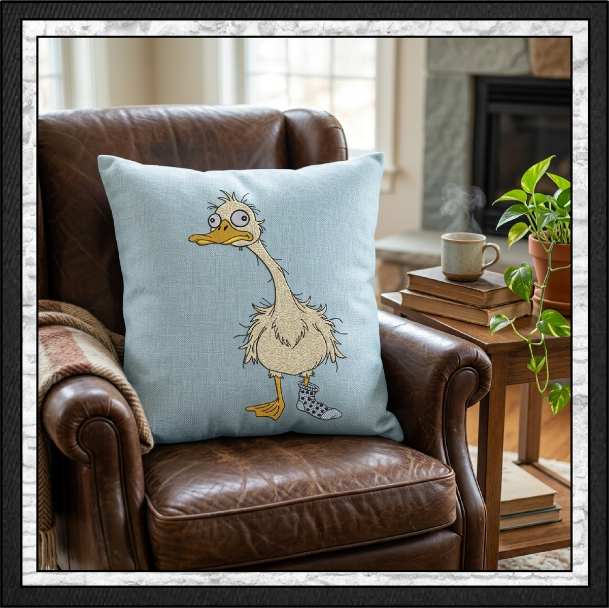 Silly Goose Machine Embroidery Design File - Funny Cartoon Duck  Pattern, 6 Sizes (4433)