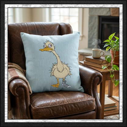 Silly Goose Machine Embroidery Design File - Funny Cartoon Duck  Pattern, 6 Sizes (4433)