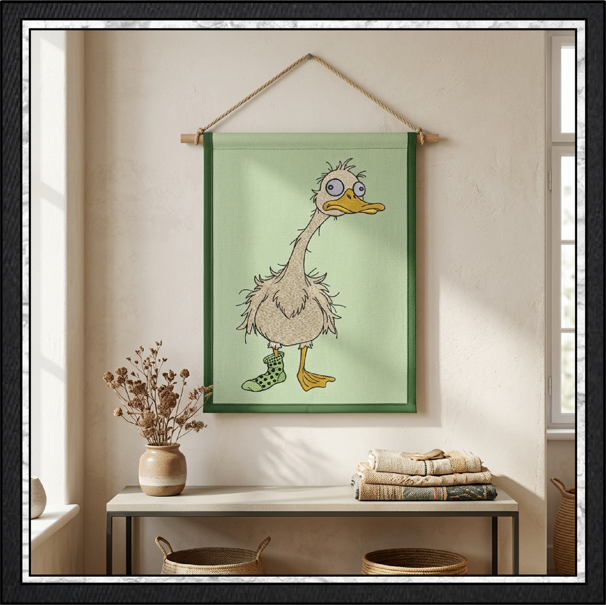 Silly Goose Machine Embroidery Design File - Funny Cartoon Duck  Pattern, 6 Sizes (4433)