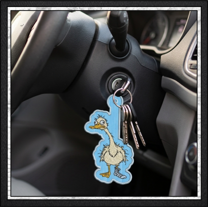 Silly Goose ITH Machine Embroidery Key Tag  Design  – In The Hoop Fun Novelty Bag Charm & Keychain (4434)