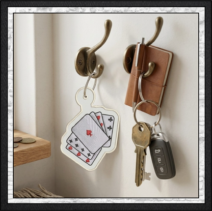 Playing Cards Key Fob / Bag Charm – In The Hoop Machine Embroidery Project (4436)