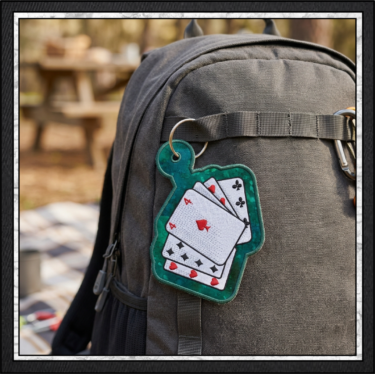 Playing Cards Key Fob / Bag Charm – In The Hoop Machine Embroidery Project (4436)