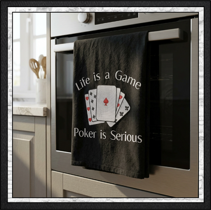 "Life is a Game Poker is Serious" Playing Cards Quote Machine Embroidery Design, 6 Sizes (4437)