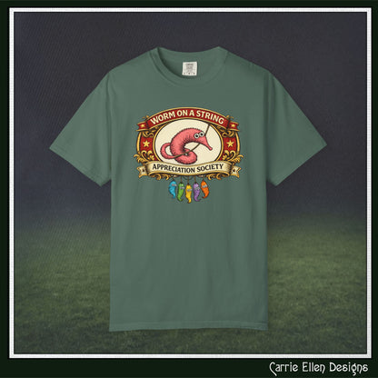 Worm on a String Appreciation Society T-Shirt | Comfort Colors® Short Sleeve Tee (3897)