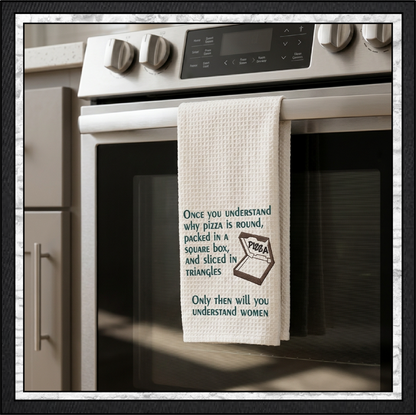 Understanding Women Pizza Machine Embroidery Design File - Funny Food Quote Pattern, 4 Sizes (4471)