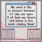"My Mind is Like an Internet Browser" Funny Quote Machine Embroidery Design, 4 Sizes (4472)