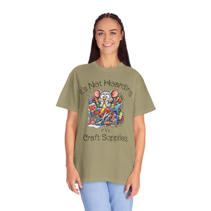 Craft Supply Hoarding Mouse Comfort Colors® T-Shirt | Funny Crafter Graphic Tee(3856)