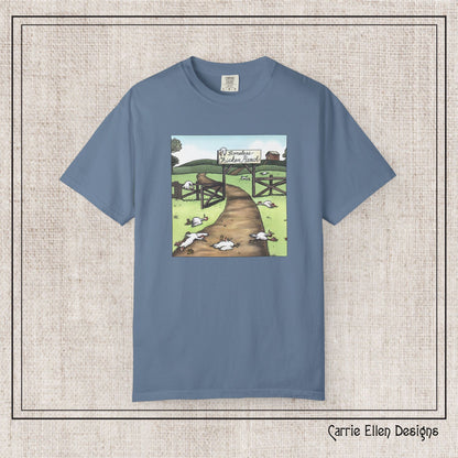 Boneless Chicken Ranch Comfort Colors T-Shirt | Farside Farm Chickens Printed Short Sleeve Tee | Multiple Color Options (P-6074)