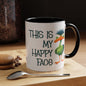 This Is My Happy Face Accent Coffee Mug | Sarcastic Ostrich Coffee Cup | 11oz 15oz Ceramic Mug (4252)